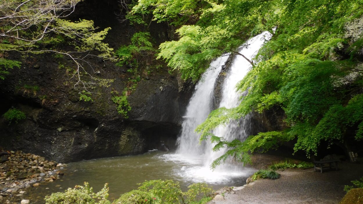 癒しの隠れ滝「月待の滝」〜裏側に入れる優しい滝